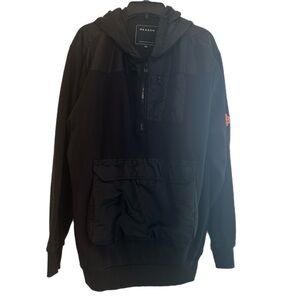Reason Black Hoodie with Orange Accent